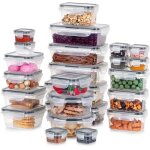 Lot de 24 botes hermtiques pour aliments de cuisine avec couvercle