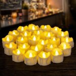 Lot de 24 bougies chauffe - plat led � minuterie � piles sans flamme vacillante - bougies d'ext�rieur ...