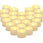 Lot de 24 bougies chauffe - plat led sans flamme vacillantes � piles pour mariage, f�te, festival, d�corations ...