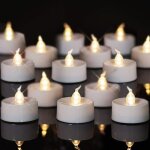 Lot de 24 bougies led sans flamme - blanc chaud - fonctionne avec piles - longue dure de vie - pour ...