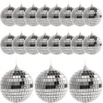Lot de 24 dcorations pour sapin de nol, boule disco, accessoire de dcoration de nol  suspendre