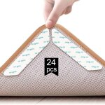 Lot de 24 patins antid�rapants pour tapis, antid�rapants pour coins de tapis, antid�rapants et r�utilisables ...