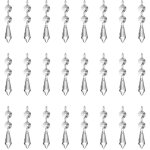 Lot de 24 pendentifs en cristal transparent de 37 mm, effet prisme de glace, avec perles octogonales, ...