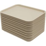 Lot de 24 plateaux de service rectangulaires antid�rapants en plastique, plateaux de restauration rapide, ...