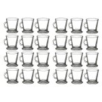 Lot de 24 tasses en verre - transparents contenance 18 cl entirement en verre - livraison gratuite