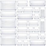 Lot de 25 syst�mes de rangement de tiroirs, avec 4 tailles de bo�tes de rangement en plastique, organiseur ...