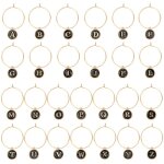 Lot de 26 breloques en forme de lettres de l'alphabet pour verres � vin pour boissons, f�tes, cocktails, ...
