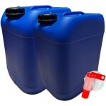 Negomix - lot 2x bidon jerrican plastique 20 litres bleu bouchon din 61 + 1 robinet verseur Negomix - lot 2x bidon jerrican plastique 20 litres bleu bouchon din 61 + 1 robinet verseur