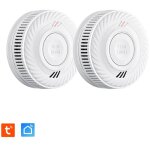 Lot de 2x d�tecteur de fum�e ce pile 10 ans scell�e connect� wifi