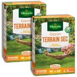 Lot de 2x1kg gazon terrain sec vilmorin anti - scheresse ttraplode 4n (80 - 120m)