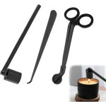 Lot de 3 accessoires pour bougies noir coupe m�che coupe m�che �teignoir � bougie extincteur de bougie ...