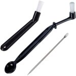 Lot de 3 accessoires pour machine � expresso - brosses de nettoyage noires et pinceau pour d�coration ...