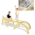 Yardin lot de 3 aire de jeux pour enfants, triangles d'escalade avec toboggan + arche d'escalade, aire ...