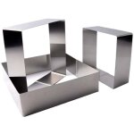 Lot de 3 anneaux moules  gteau, moule mousse carr anneau gteau en acier inoxydable dessert antiadhsif ...