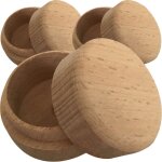 Feiyue - lot de 3 botes  bijoux rondes en bois naturel avec couvercle pour proposition
