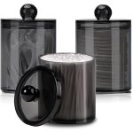 Lot de 3 boite coton tige, bo�te de rangement transparent avec couvercles, rangement coton distributeur ...