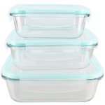 Lot de 3 bo�tes herm�tiques en verre, cl�mentine