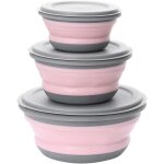 Lot de 3 bols pliables en silicone portable pliable camping bo�tes de conservation rondes bo�te de conservatio ...