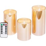Lot de 3 bougies led sans flamme, bougies pilier � piles, t�l�commande et minuterie, bougies �lectriques, ...