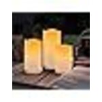 Lot de 3 bougies solaires extrieures tanches solaires diverses sans flamme pour lanternes de patio