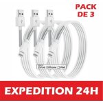 Lot de 3 c�ble de chargeur iphone, mfi certifi�, fil lightning charge rapide pour iphone 13 12 11 pro ...