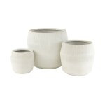 Lot de 3 cache - pots en argile 'abel' 55cm blanc Lot de 3 cache - pots en argile 'abel' 55cm blanc