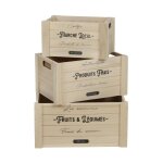 Urban living - lot de 3 caisses en bois 'loft & wood' - beige - l 36 x p 26 x h 18 cm - livraison gratuite ...