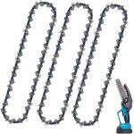 Lot de 3 cha�ne de tron�onneuse 1 / 4 lp 37 maillons 15. 24 cm faible rebond compatible avec bosch ake ...