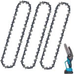 Lot de 3 cha�ne de tron�onneuse 3 / 8'lp 33 maillons 20. 32 cm faible rebond compatible avec bosch ake ...