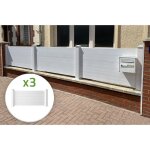 Lot de 3 clôtures aluminium 1, 9m niesen h. 90cm blanc Lot de 3 clôtures aluminium 1, 9m niesen h. 90cm blanc