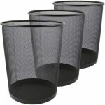 Lot de 3 corbeille à papier, 12l poubelle de bureau métal maille, petit corbeille poubelle bureau de ... Lot de 3 corbeille à papier, 12l poubelle de bureau métal maille, petit corbeille poubelle bureau de ...