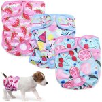 Lot de 3 couches chien lavable, culotte r�utilisables chiennes chaleurs, couche pour chiennes culotte ...