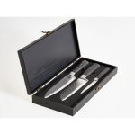 Lot de 3 couteaux de cuisine moderne en acier damas inoxydable aff�t�s � la main duret� 62 hrc noir kashiwa ...