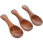 Lot de 3 cuillres  dessert en bois pour enfants, cuillres  farine en bois, mini cuillres en bois ...