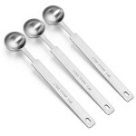 Lot de 3 cuill�res doseuses en acier inoxydable - 5 ml - cuill�res � soupe - cuill�res � caf� - cuill�res ...