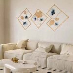 Lot de 3 d�corations murales en m�tal - feuille de ginkgo - d�coration murale en fer forg� - d�coration ...