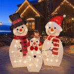 Lot de 3 dcorations de nol en forme de bonhomme de neige pour l'extrieur, 13 pouces, avec lumires ...