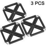 Lot de 3 dessous de plat extensibles silicone + inox, r�sistants chaleur, antiadh�sifs