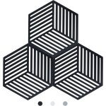 Lot de 3 dessous de plats kitchen pot coaster de protection en silicone (noir, raya hexagonal: 160x138x8mm) ...
