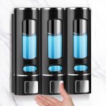 Lot de 3 distributeurs de savon muraux - 400 ml - noir - distributeur de savon - distributeur de liquide ...