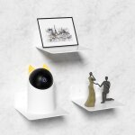 Lot de 3 tagres murale blanc, petite tagre flottante de 10 cm, sans perage, pour chambre, salon, ...