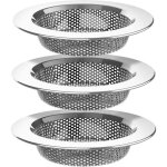Lot de 3 filtres d'�vier de cuisine en acier inoxydable, passe au lave, vaisselle, avec grand bord large ...