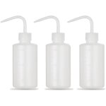 Lot de 3 flacons pissettes de 250 ml bouteilles de laboratoire avec pipette fine en plastique flacon ...