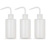 Lot de 3 flacons pissettes de 250 ml bouteilles de laboratoire avec pipette fine en plastique flacon ...