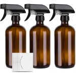 Lot de 3 flacons vaporisateurs vides en verre ambr� de 500 ml pour le nettoyage, les cheveux, le jardinage ...
