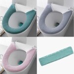 Lot de 3 housses de si�ge de toilette, chaudes, lavables, douces et �paisses, pour la plupart des toilettes ...