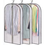 Lot de 3 housses de v�tements transparentes, r�sistantes aux , avec fermeture �clair pour chemises, costumes ...