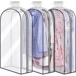 Lot de 3 housses  vtements transparentes  soufflet de 25 cm pour le rangement des vtements suspendus ...