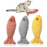 Lot de 3 jouets avec herbe � chat : jouet pour chat, poisson avec herbe � chat, r�sistant aux morsures, ...