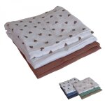 Lot de 3 langes bb, serviettes absorbantes et respirantes - 100% mousseline de coton - 65 x 65 cm - ...